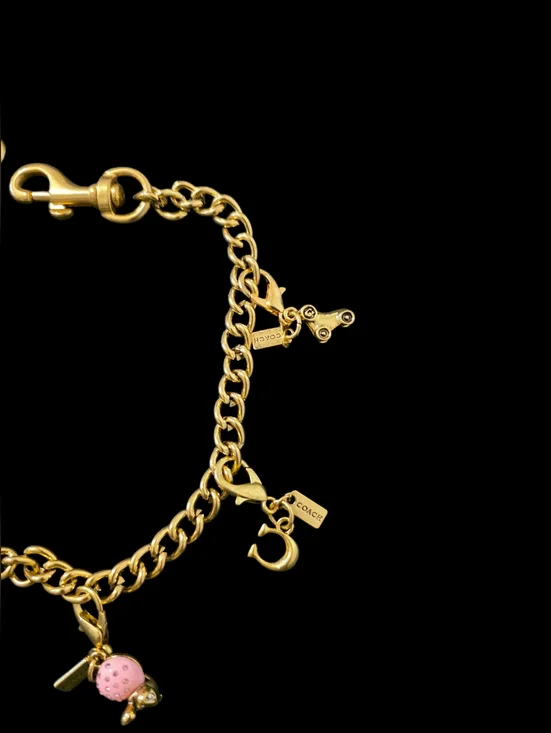 Letter "C" Gold-Tone Bag Chain with Multicolor Enamel Accents - Picture 6 of 6